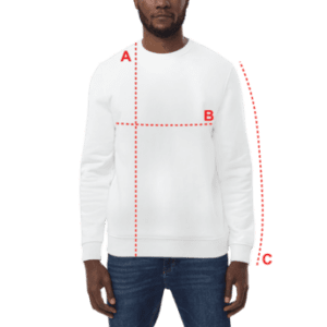 ropa-sostenible-modelo-guia-tallas-sudadera-comfort-unisex