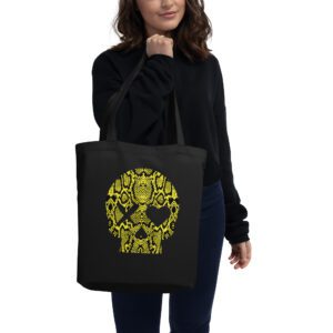 Bolso ecológico calavera serpiente amarilla