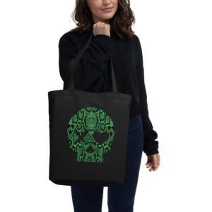 Bolso ecológico calavera serpiente verde