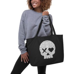 Bolso ecológico grande calavera serpiente gris