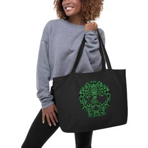 Bolso ecológico grande calavera serpiente verde